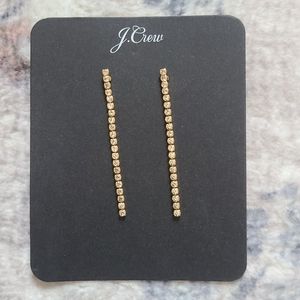 Linear crystal chain earrings
